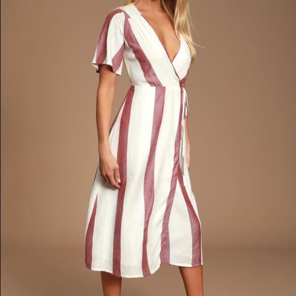 LuLu’s Caleta Cream and Red Striped Dress